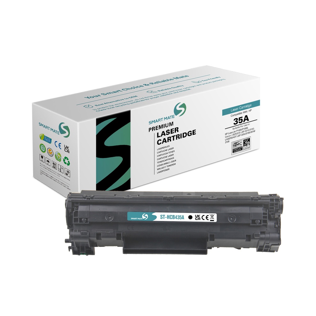 SMART MATE Remanufactured HP CB435A (35A) Toner Mono