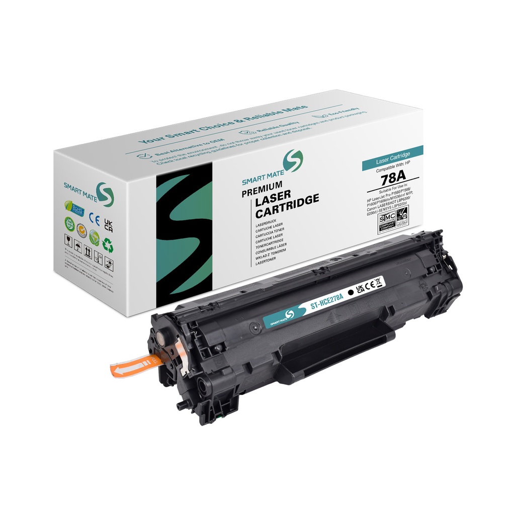 SMART MATE Remanufactured HP CE278A (78A) Toner Mono