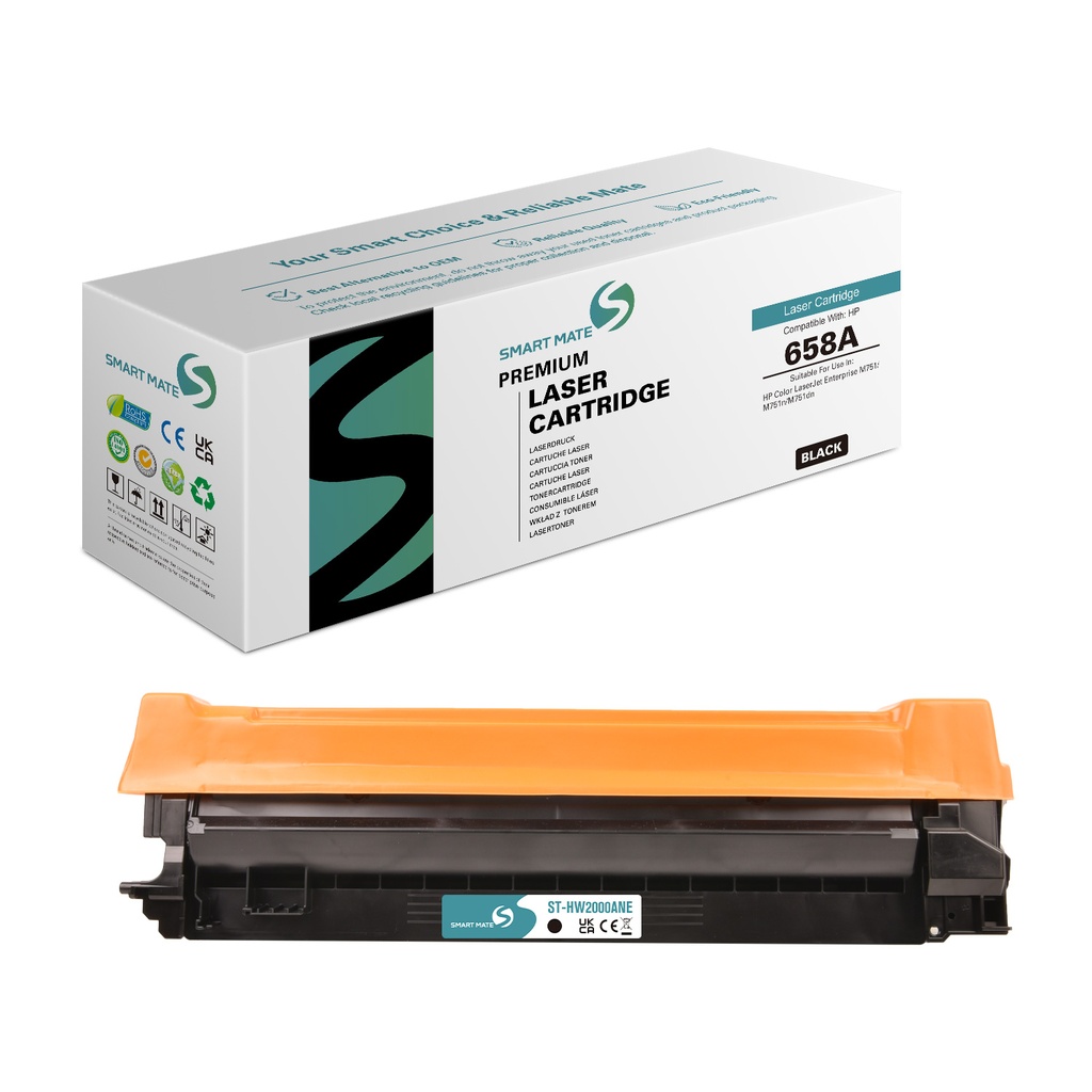 SMART MATE Remanufactured HP W2000A (658A) Toner Black NE