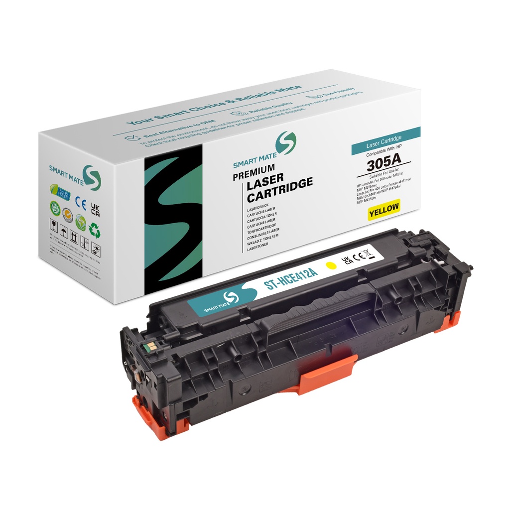 SMART MATE Remanufactured HP CE412A (305A) Toner Yellow NE