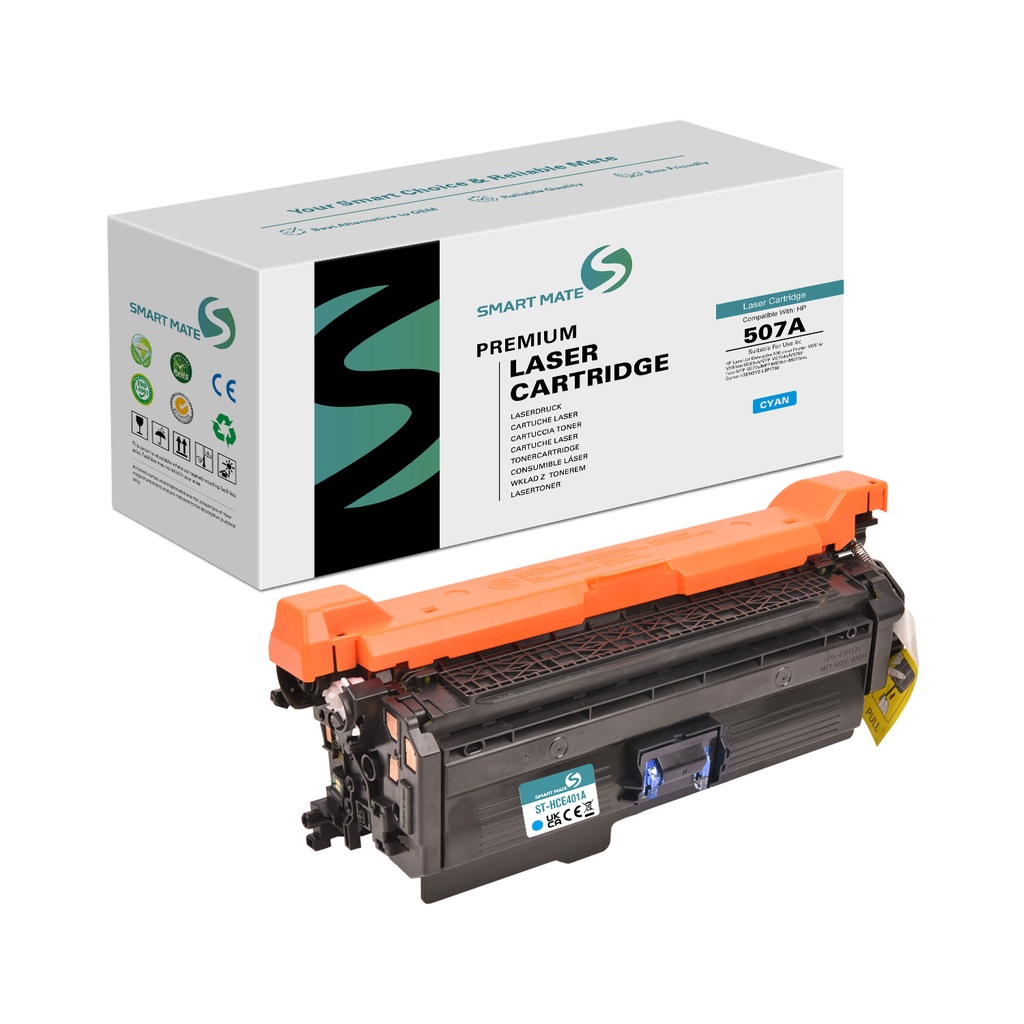 SMART MATE Remanufactured HP CE401A (507A) Toner Cyan