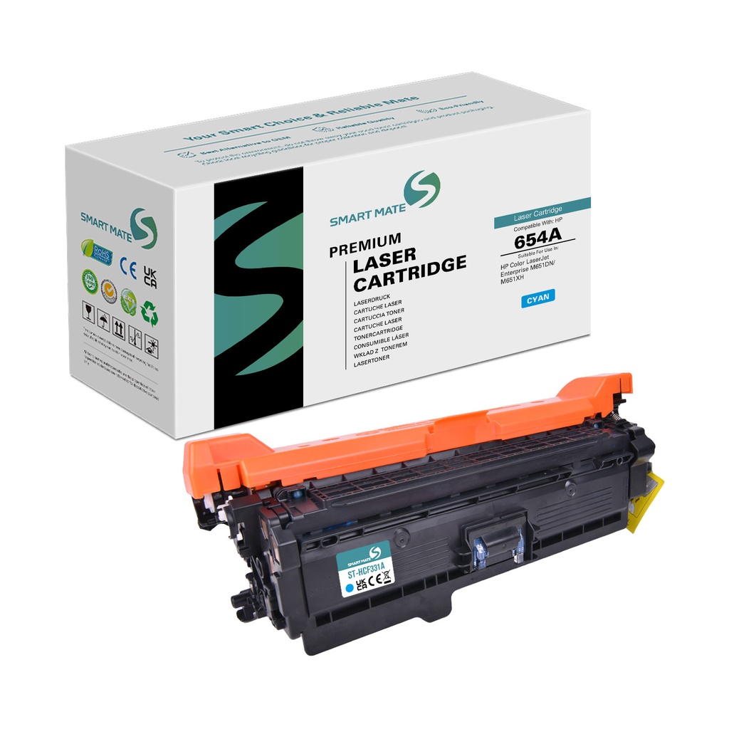 SMART MATE Remanufactured HP CF331A (654A) Toner Cyan