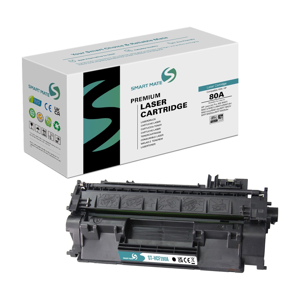 SMART MATE Remanufactured HP CF280A (80A) Toner Mono