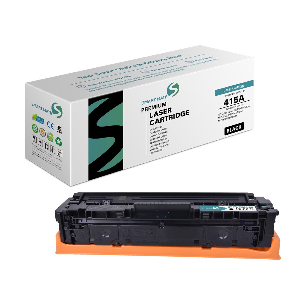 SMART MATE Remanufactured HP W2030A (415A) Toner Black (with Recycled Chip)