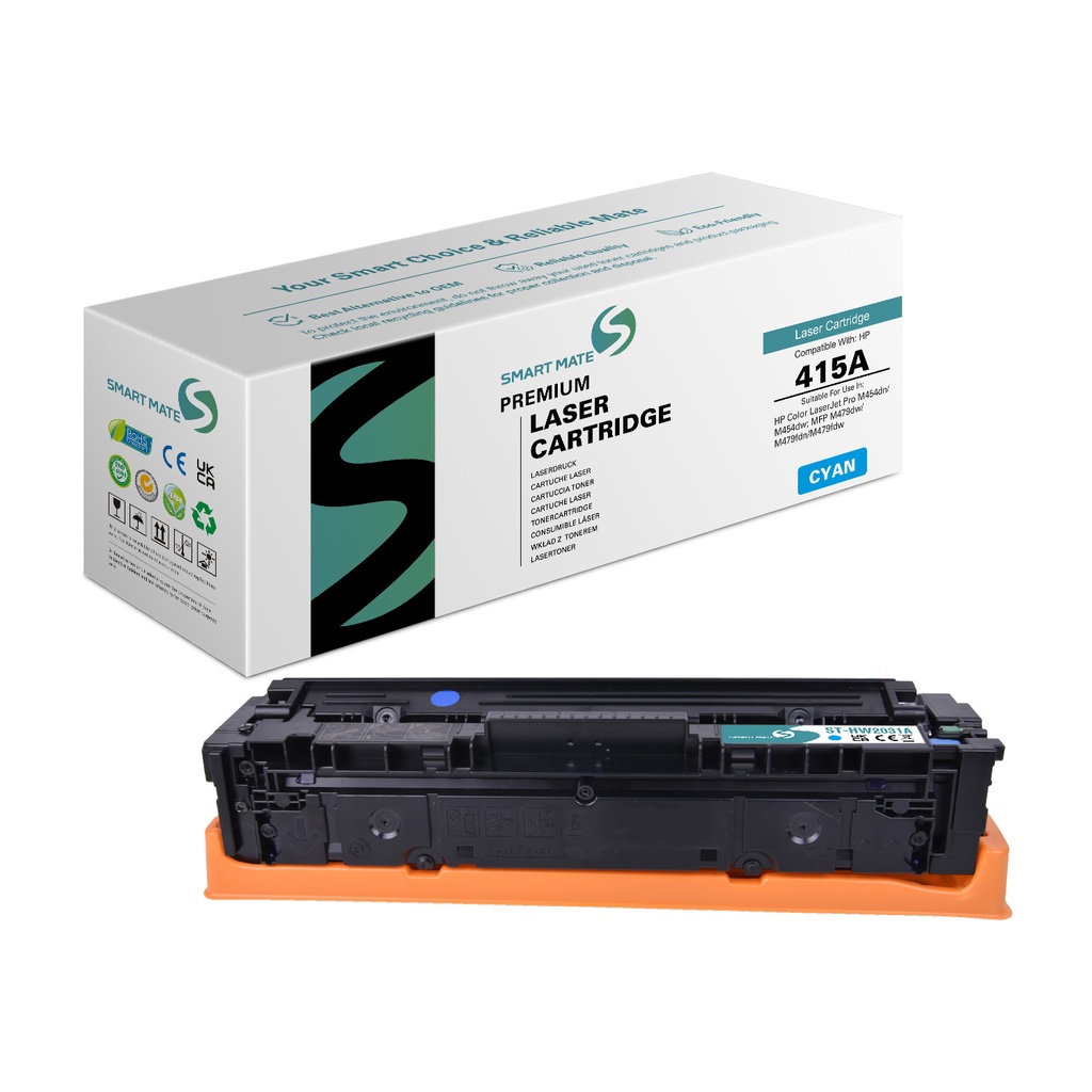 SMART MATE Remanufactured HP W2031A (415A) Toner Cyan