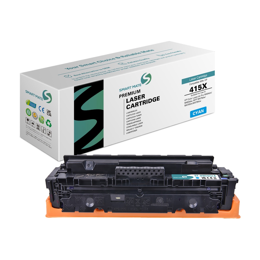 SMART MATE Remanufactured HP W2031X (415X) Toner Cyan