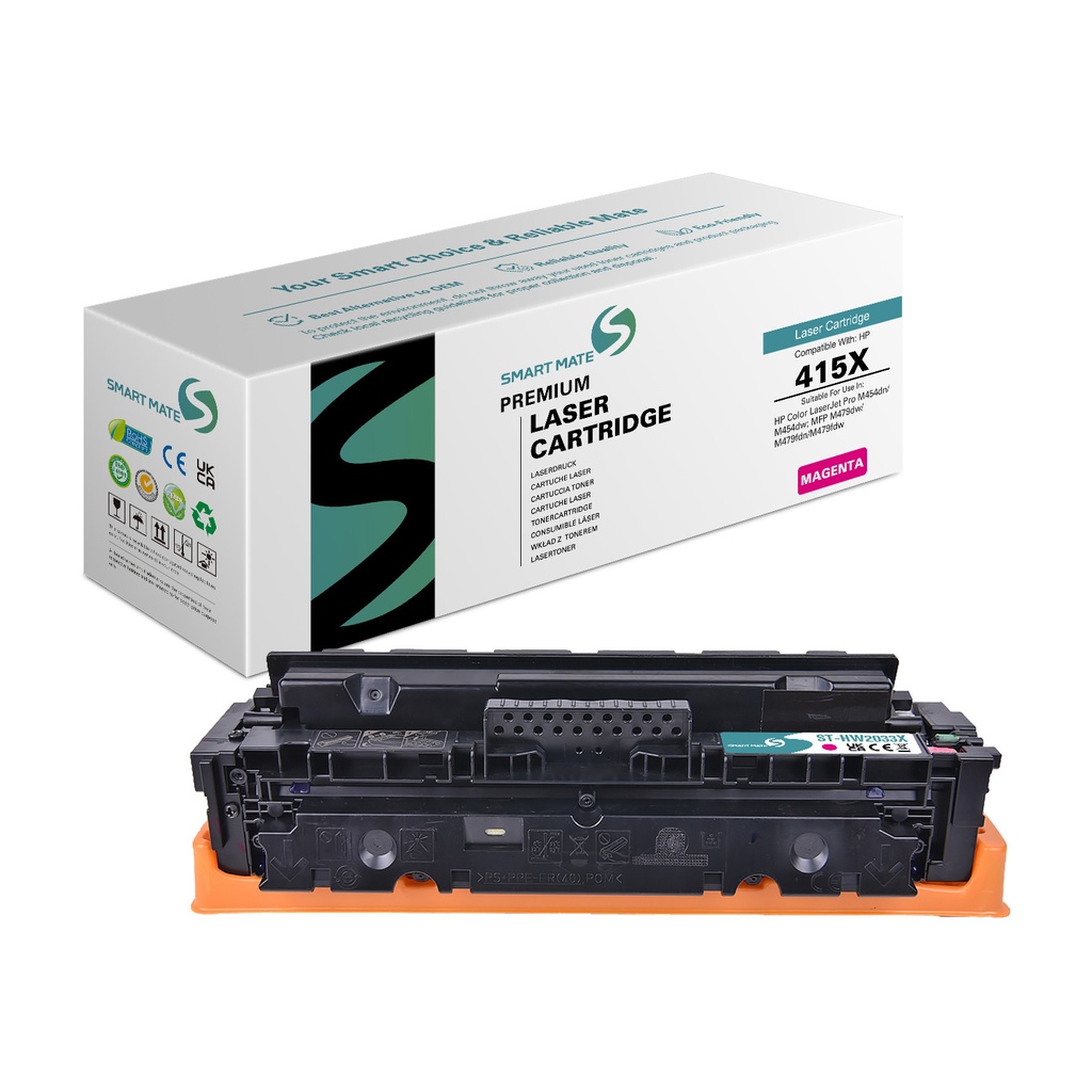 SMART MATE Remanufactured HP W2033X (415X) Toner Magenta