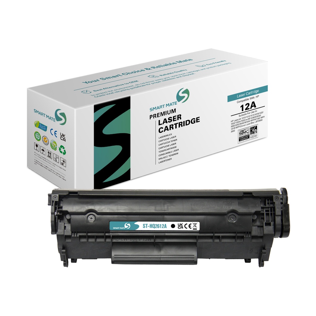 SMART MATE Remanufactured HP Q2612A (12A) Toner Mono