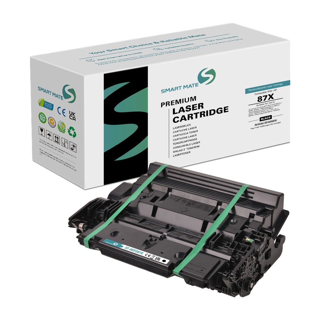 SMART MATE Remanufactured HP CF287X (87X) Toner Mono