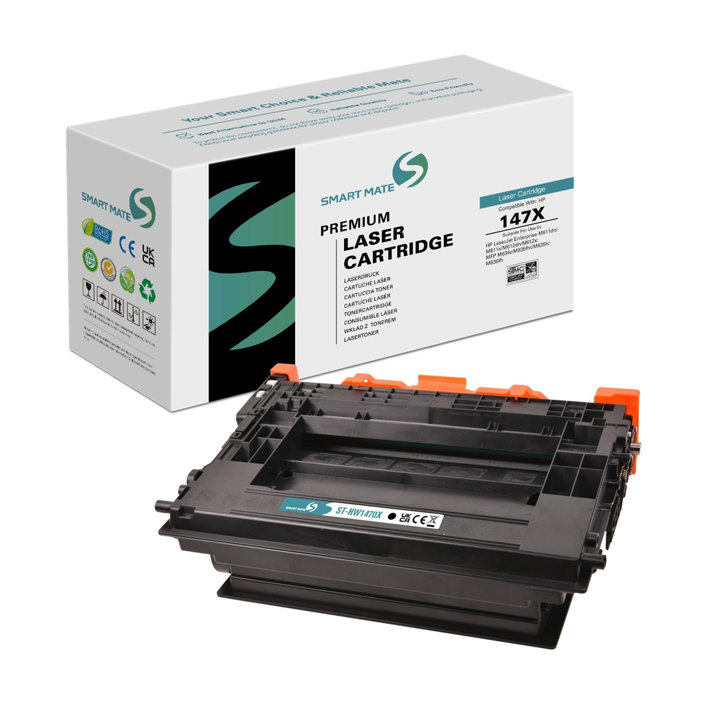 SMART MATE Remanufactured HP W1470X (147X) Toner Mono