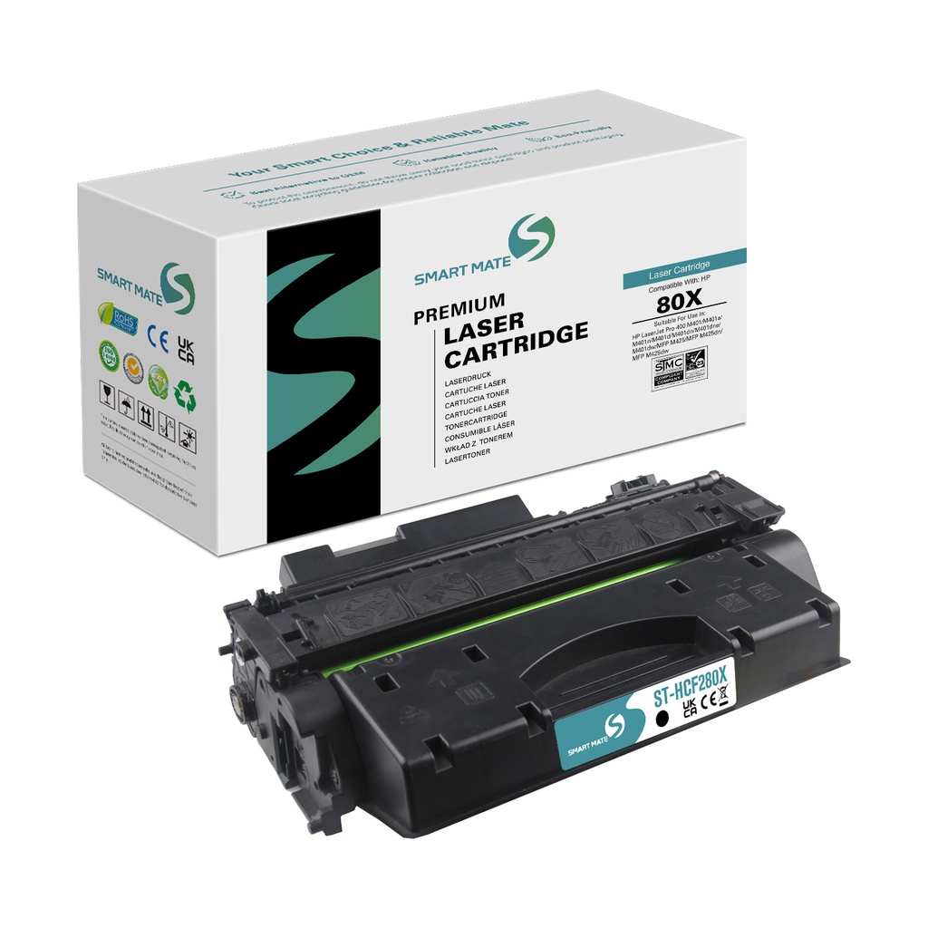 SMART MATE Remanufactured HP CF280X (80X) Toner Mono