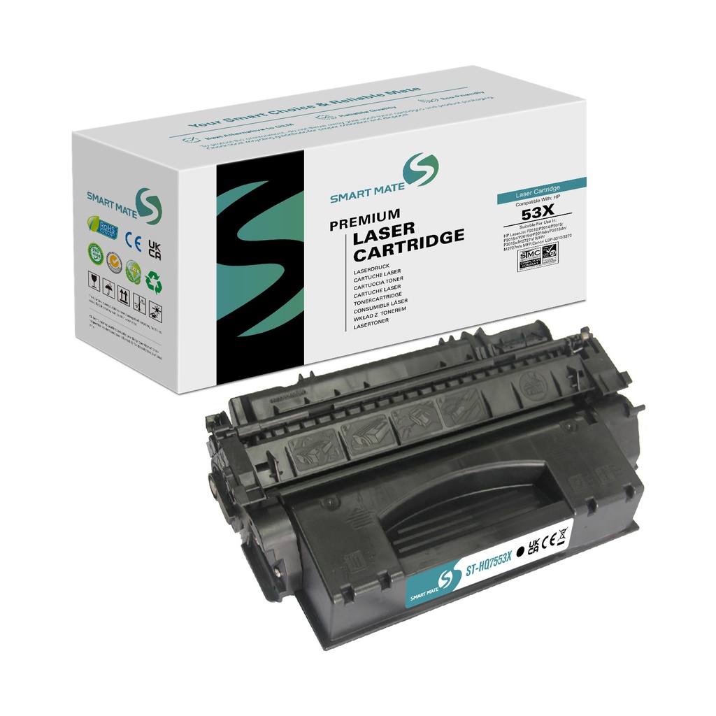 SMART MATE Remanufactured HP Q7553X (53X) Toner Mono