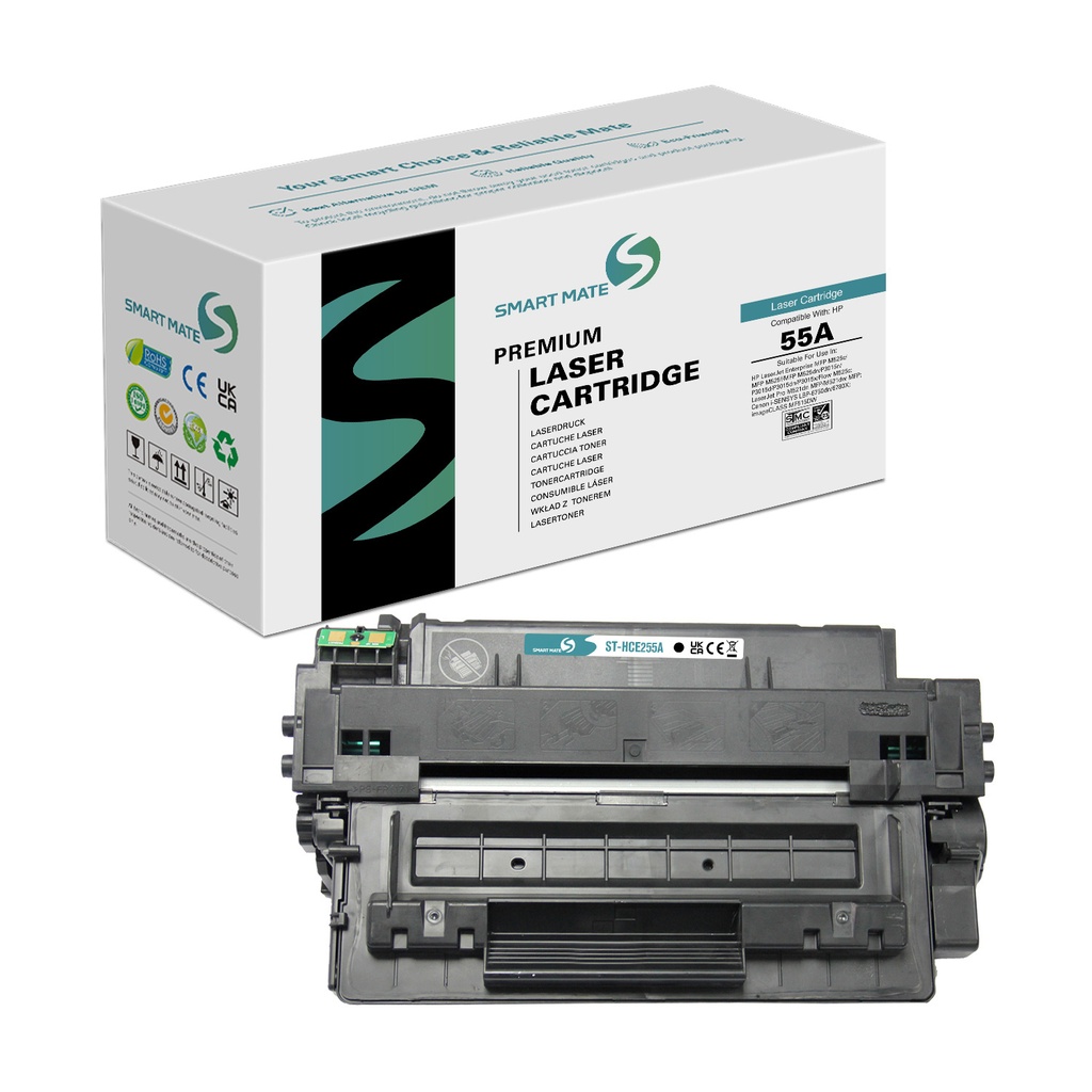 SMART MATE Remanufactured HP CE255A (55A) Toner Mono