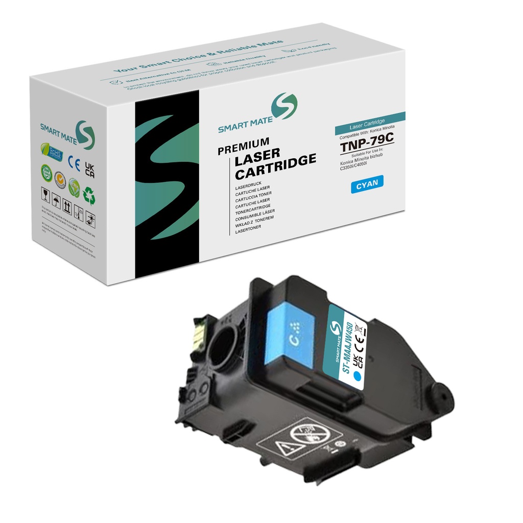 SMART MATE Remanufactured Konica Minolta AAJW450 (TNP-79C) Toner Cyan