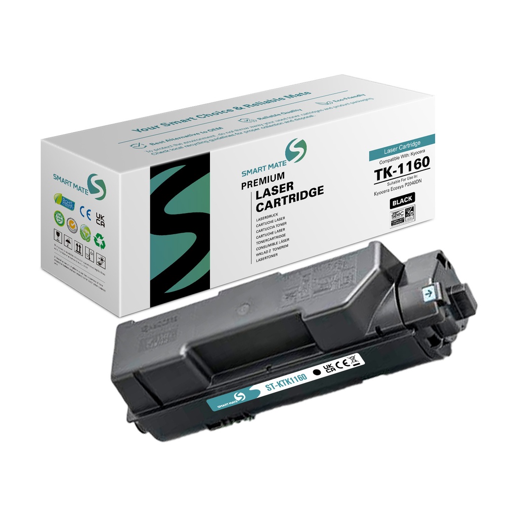 SMART MATE Remanufactured Kyocera 1T02RY0NL0 (TK-1160) Toner Mono