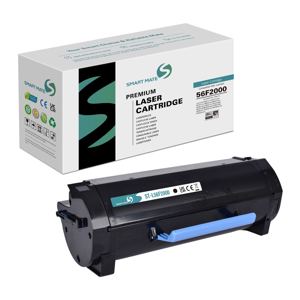 SMART MATE Remanufactured Lexmark 56F2000 Toner Mono