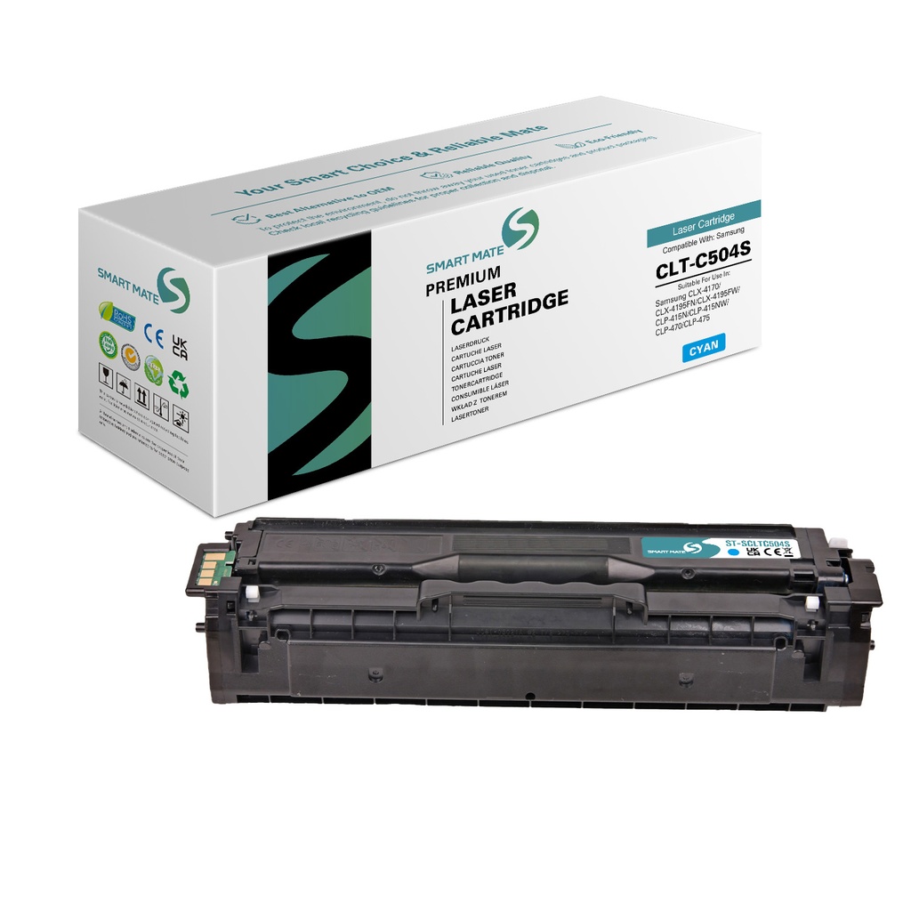 SMART MATE Remanufactured Samsung SU025A (CLT-C504S) Toner Cyan