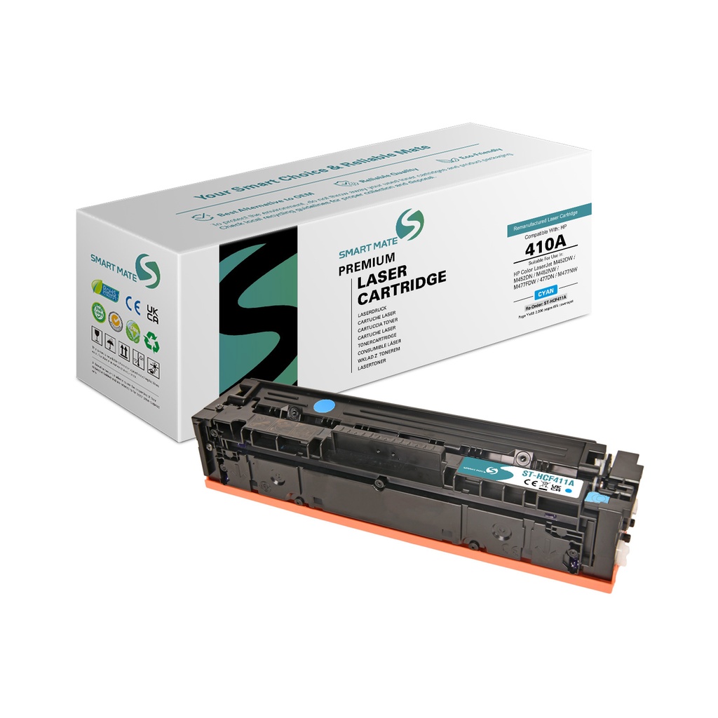 SMART MATE Remanufactured HP CF411A (410A) Toner Cyan