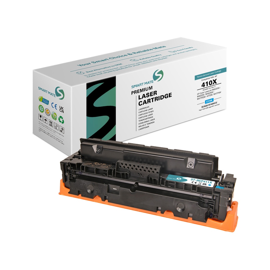 SMART MATE Remanufactured HP CF411X (410X) Toner Cyan