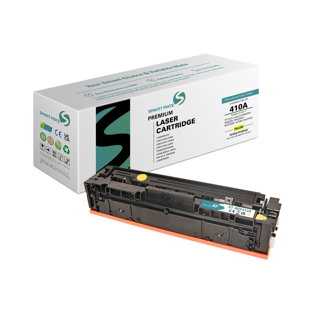 SMART MATE Remanufactured HP CF412A (410A) Toner Yellow