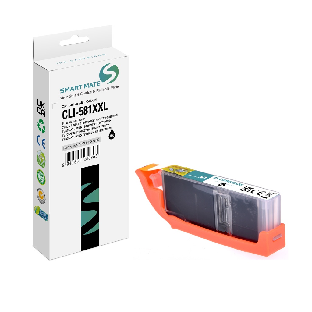 SMART MATE Compatible Canon 1998C001 (CLI-581XXL)  Inkjet Cartridge Black