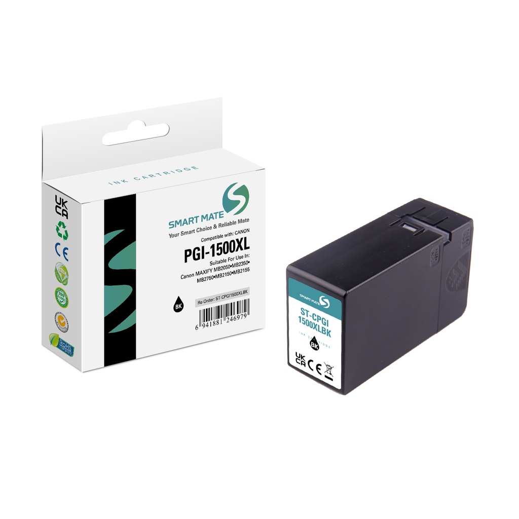 SMART MATE Compatible Canon 9182B001 (PGI-1500XL) Inkjet Cartridge Black