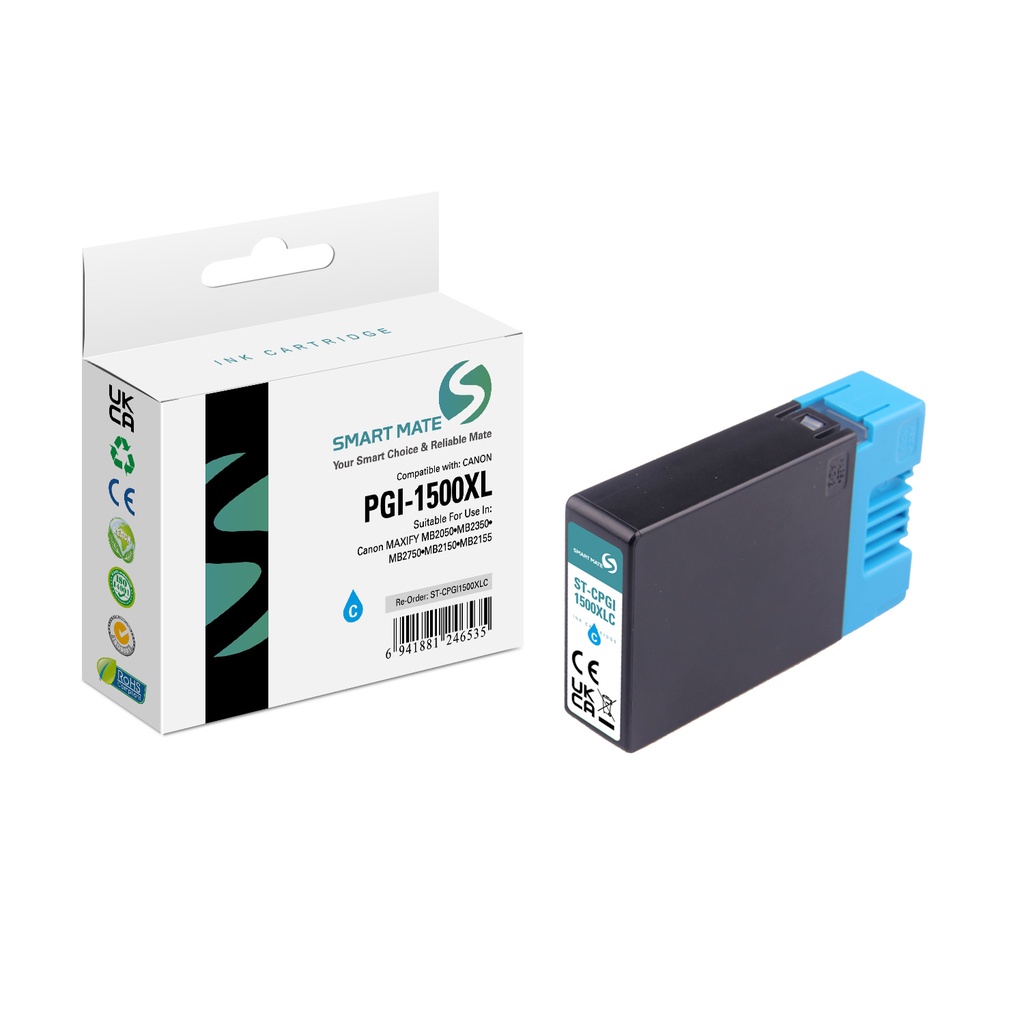 SMART MATE Compatible Canon 9193B001 (PGI-1500XL) Inkjet Cartridge Cyan