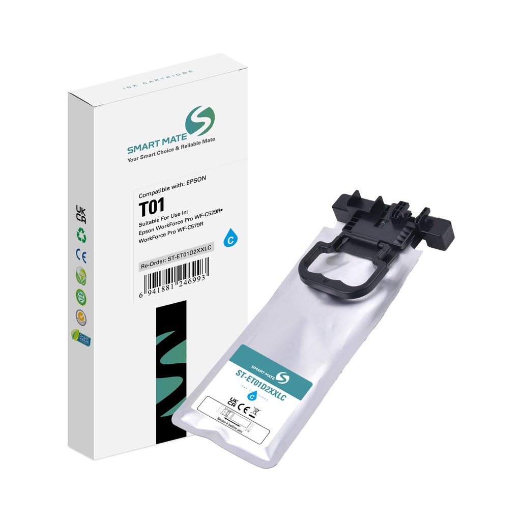 SMART MATE Compatible Epson C13T01D200 (T01) Inkjet Cartridge Cyan