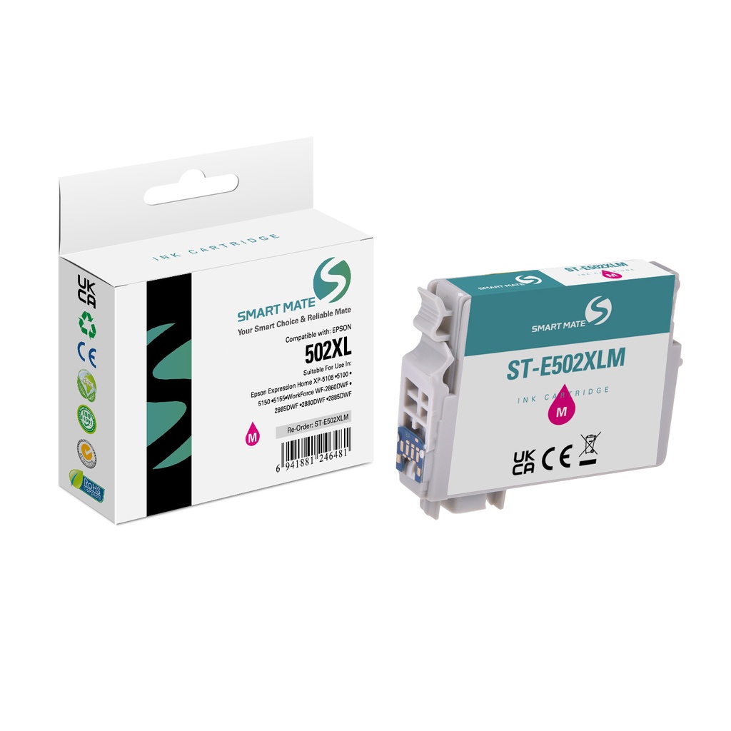 SMART MATE Compatible Epson C13T02W34010 (502XL) Inkjet Cartridge Magenta