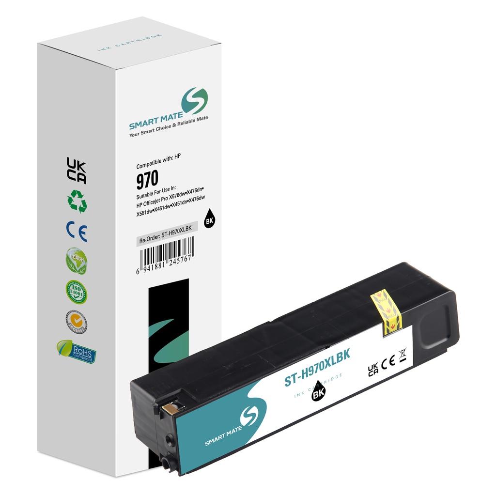 SMART MATE Compatible HP CN625AE (970XL) Inkjet Cartridge Black