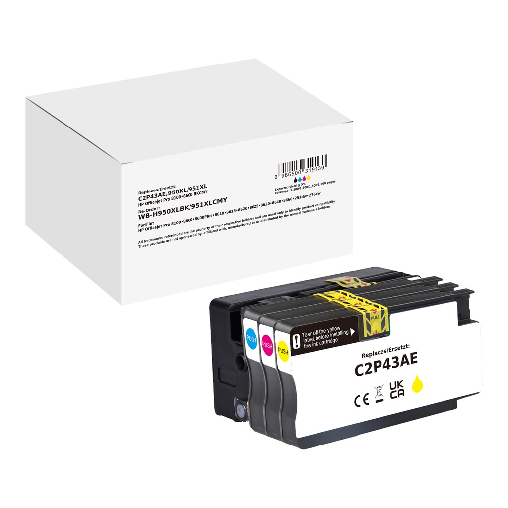 White Box Standard Compatible HP C2P43AE(950/951XL) Inkjet Cartridge Black/Cyan/Magenta/Yellow