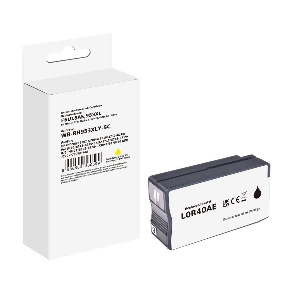 White Box Standard Remanufactured HP L0R40AE (957XL) Inkjet Cartridge Black