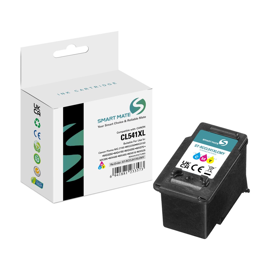 SMART MATE Remanufactured Canon 5226B001 (CL541XL) Inkjet Cartridge Cyan/Magenta/Yellow