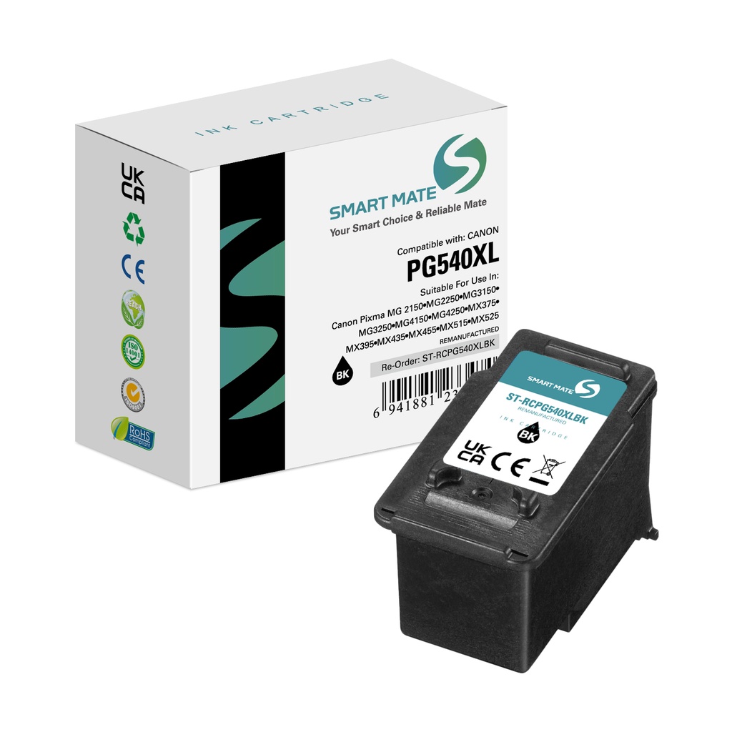 SMART MATE Remanufactured Canon 5222B001 (PG540XL) Inkjet Cartridge Black