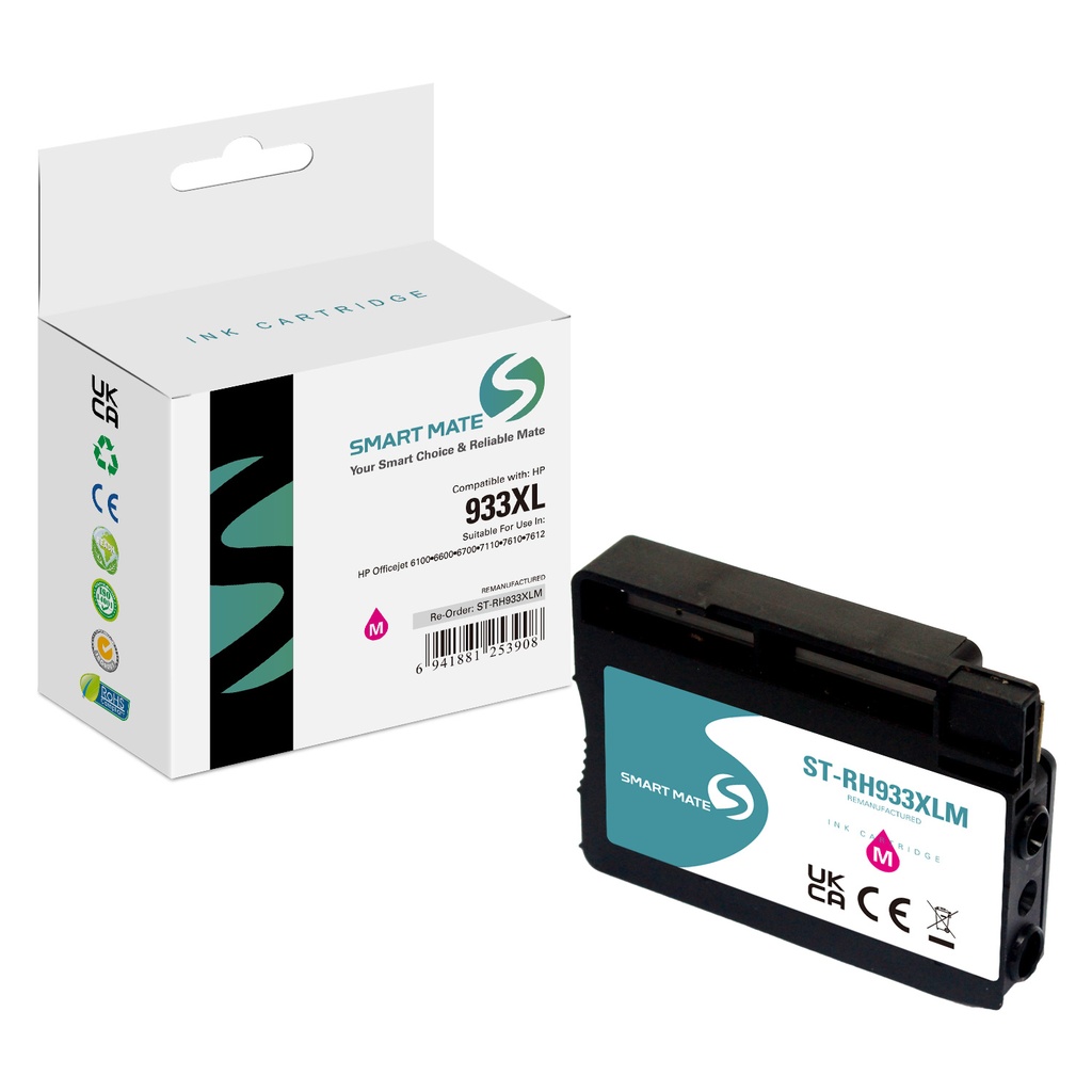 SMART MATE Remanufactured HP CN055AE (933XL) Inkjet Cartridge Magenta