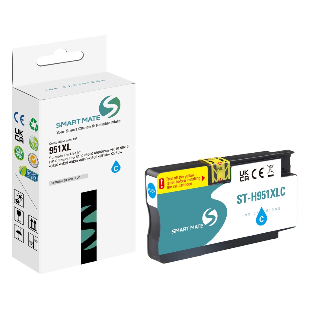 SMART MATE Compatible HP CN046AE (951XL) Inkjet Cartridge Cyan