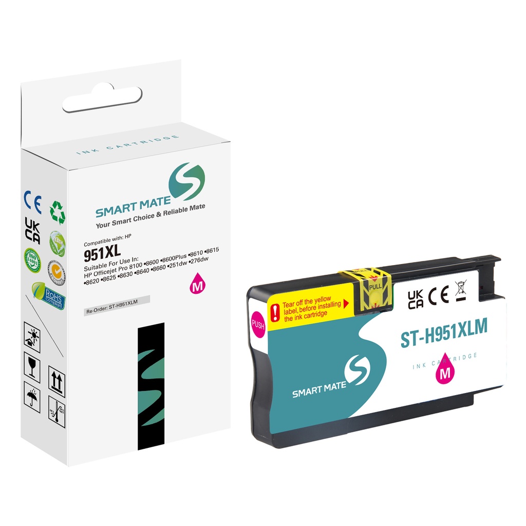 SMART MATE Compatible HP CN047AE (951XL) Inkjet Cartridge Magenta