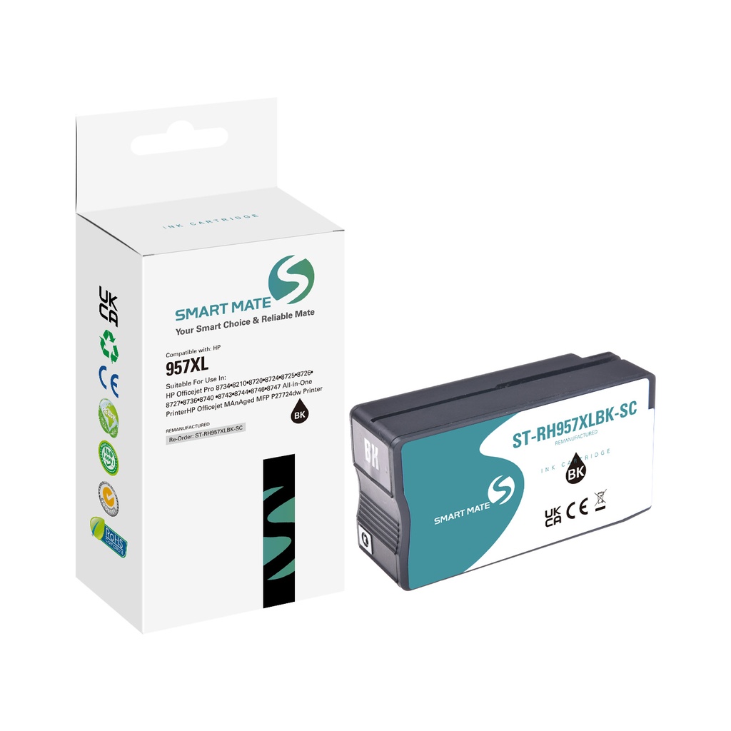 SMART MATE Remanufactured HP L0R40AE (957XL) Inkjet Cartridge