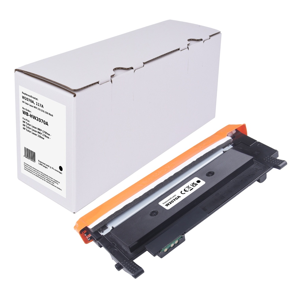 White Box Standard Remanufactured HP W2070A (117A) Toner Black