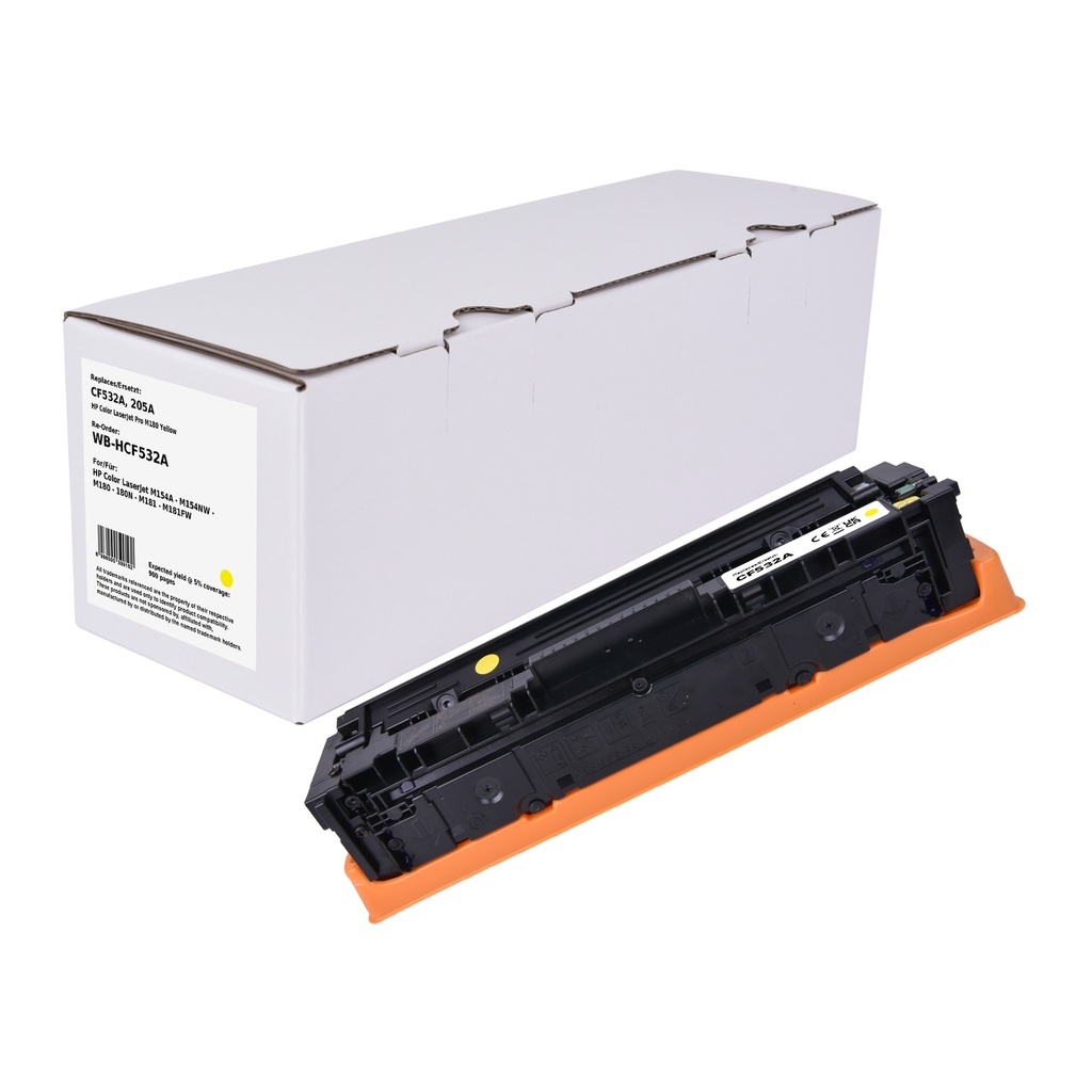 White Box Standard Remanufactured HP CF532A (205A) Toner Yellow