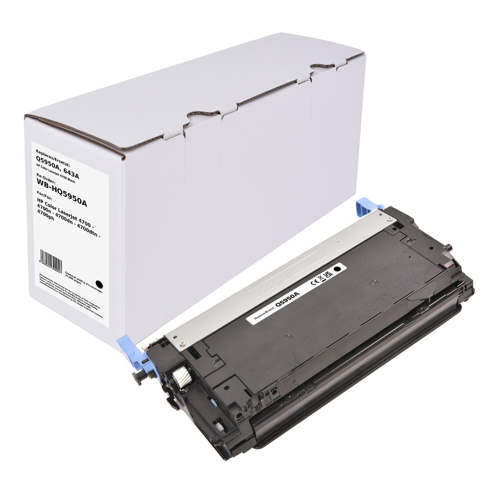 White Box Standard Remanufactured HP Q5950A (643A) Toner Black