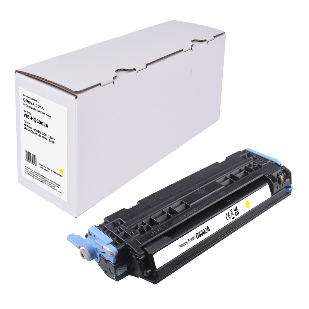 White Box Standard Remanufactured HP Q6002A (124A) Toner Yellow