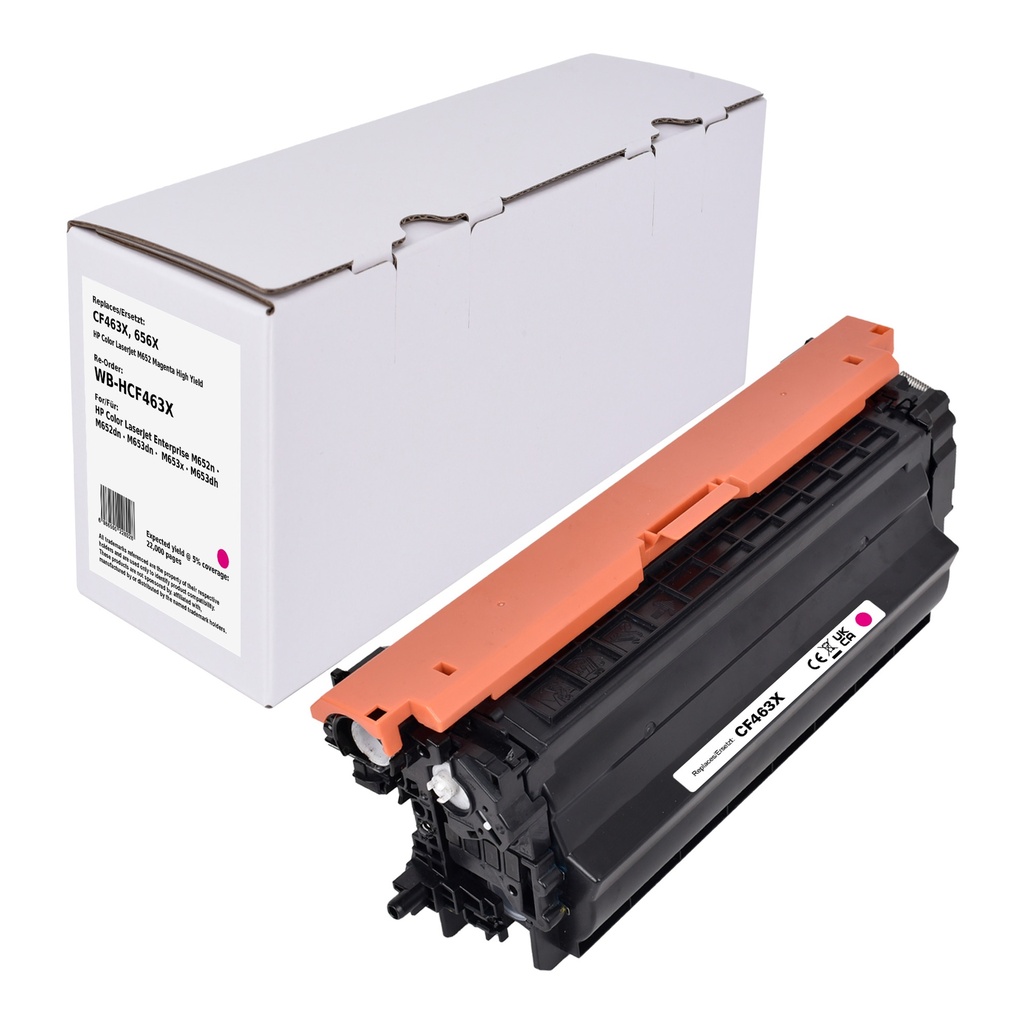 White Box Standard Remanufactured HP CF463X (656X) Toner Magenta