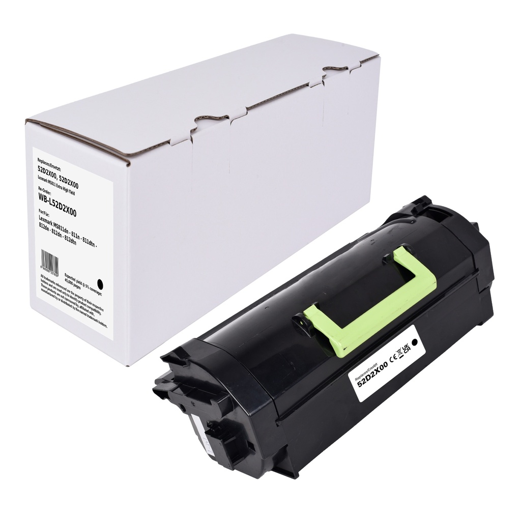 White Box Standard Remanufactured Lexmark 52D2X00 Toner Mono