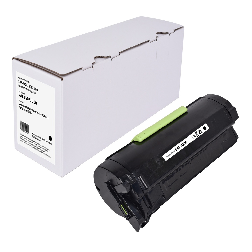 White Box Standard Remanufactured Lexmark 50F2U00 Toner Mono