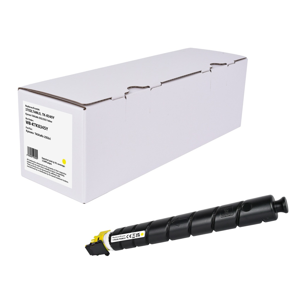 White Box Standard Remanufactured Kyocera 1T02L7ANL0 (TK-8345Y) Copier Toner Yellow