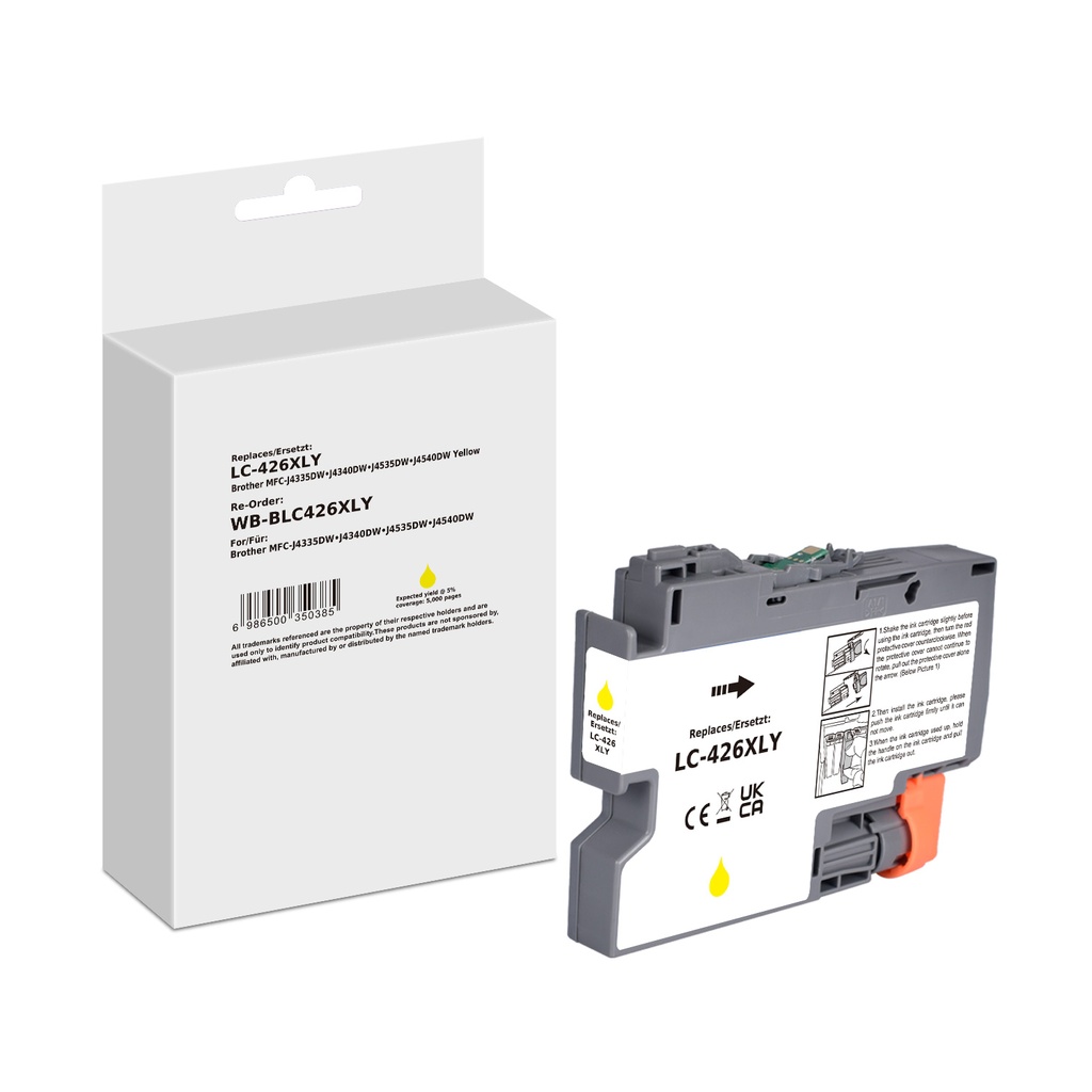 White Box Standard Compatible Brother LC-426XLY (LC-426XL) Inkjet Cartridge Yellow