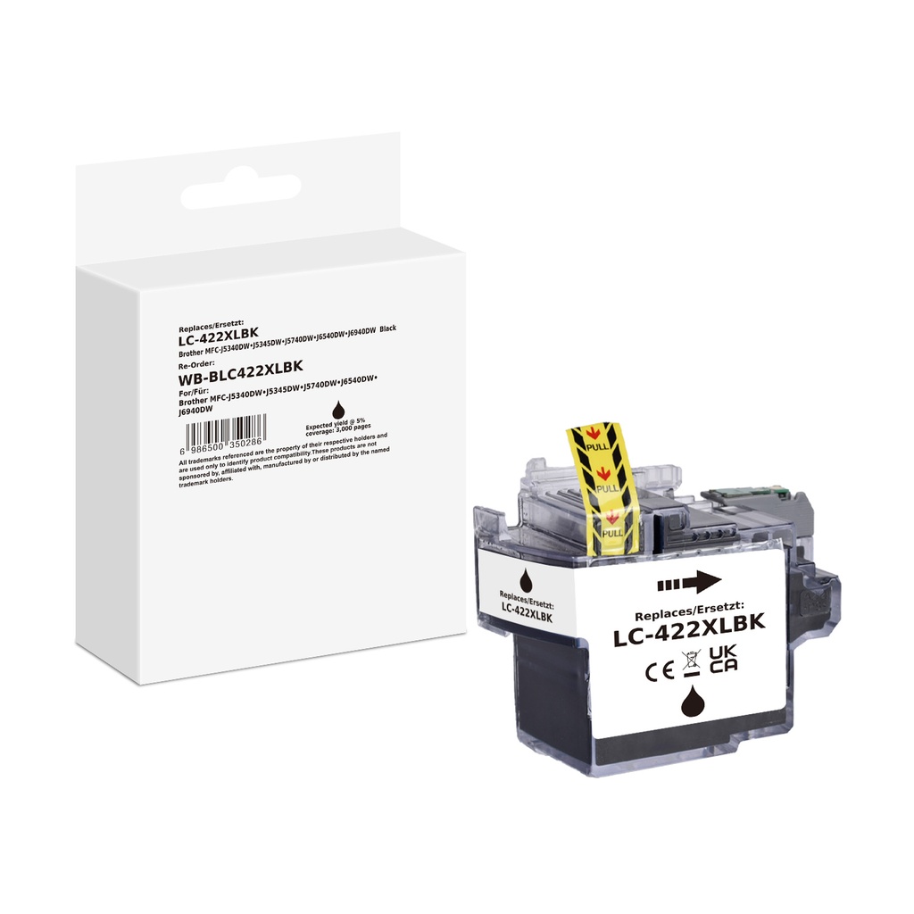 White Box Standard Compatible Brother LC-422XLBK (LC-422XL) Inkjet Cartridge Black