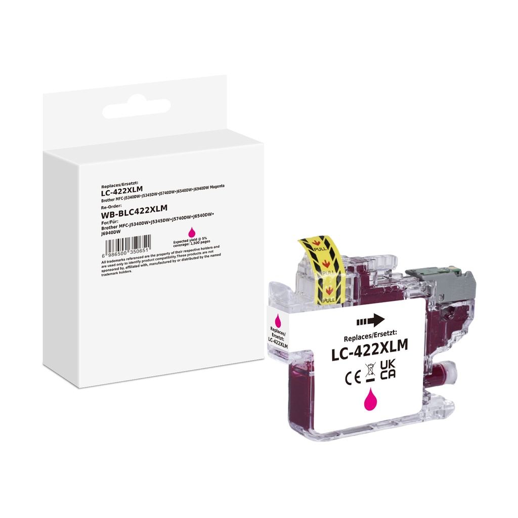 White Box Standard Compatible Brother LC-422XLM (LC-422XL) Inkjet Cartridge Magenta