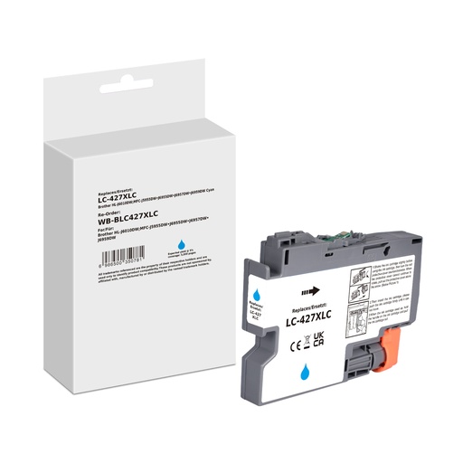 [WB-BLC427XLC] White Box Standard Compatible Brother LC-427XLC (LC-427XL) Inkjet Cartridge Cyan